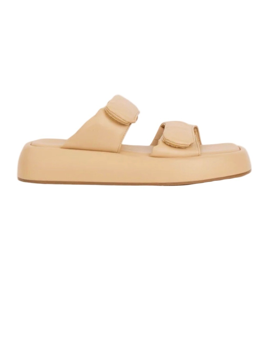 NWT L'Intervalle genuine leather tan square toe chunky puffy sandals EU 40 9